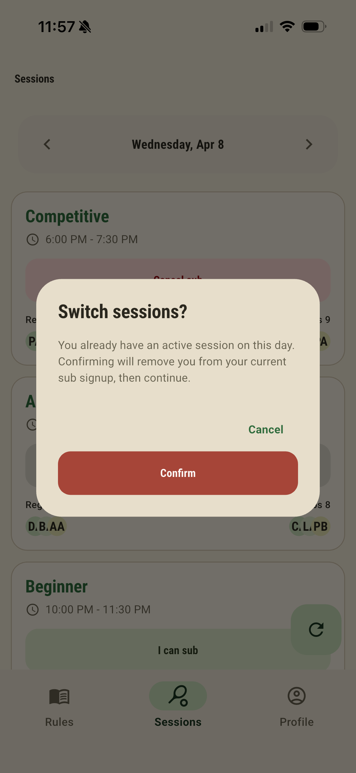 HoboPickle switch-session warning dialog